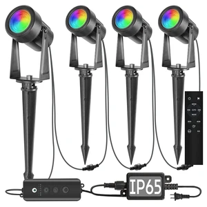SUNTHIN 4 Pack Outdoor RGBW Landscape Lights, Color Changing Spot Uplights | Dusk to Dawn Sensor Controller with Remote, IP65 Waterproof Outdoor LED Yard Lights for Garden, Trees & Pathway SUNTHIN 4 Pack Outdoor RGBW Landscape Lights, Color Changing Spot Uplights | Dusk to Dawn Sensor Controller with Remote, IP65 Waterproof Outdoor LED Yard Lights for Garden, Trees & Pathway