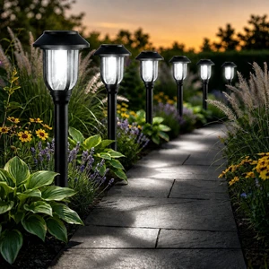 DOESLAG Solar Lights Outdoor 8 Pack, Cool White Solar Pathway Lights, Auto On/Off,Waterproof Solar Powered LED Landscape Lighting for Path Walkway Driveway Yard Garden Patio DOESLAG Solar Lights Outdoor 8 Pack, Cool White Solar Pathway Lights, Auto On/Off,Waterproof Solar Powered LED Landscape Lighting for Path Walkway Driveway Yard Garden Patio
