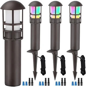LEONLITE 4-Pack RGBCW Low Voltage Landscape Pathway Lights, 3W, CRI90 | Color Changing, 12-24V AC/DC, Aluminum, ETL, Multi-Color, Low Voltage LED Bollard Path Lights, for Walkway Yard Garden LEONLITE 4-Pack RGBCW Low Voltage Landscape Pathway Lights, 3W, CRI90 | Color Changing, 12-24V AC/DC, Aluminum, ETL, Multi-Color, Low Voltage LED Bollard Path Lights, for Walkway Yard Garden