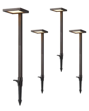 EDISHINE Low Voltage Landscape Lighting, LED Modern Pathway Lights 4 Pack | 5.6W 151LM 3000K, 50,000 Hrs, 12V Aluminum, with Connectors, 7'' Beam Range & 15'' Extension Cable, for Yard, Garden EDISHINE Low Voltage Landscape Lighting, LED Modern Pathway Lights 4 Pack | 5.6W 151LM 3000K, 50,000 Hrs, 12V Aluminum, with Connectors, 7'' Beam Range & 15'' Extension Cable, for Yard, Garden