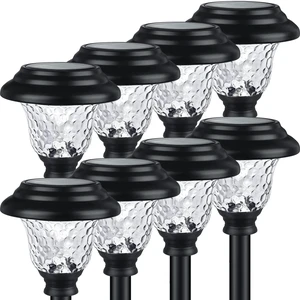 Glass Solar Lights Outdoor waterproof, 8 Pack Super Bright Solar Pathway Lights, Up to 12 Hrs Long Last Auto On/Off Garden Lights Solar Powered, Stainless Steel LED Light For Yard Landscape Warm White Glass Solar Lights Outdoor waterproof, 8 Pack Super Bright Solar Pathway Lights, Up to 12 Hrs Long Last Auto On/Off Garden Lights Solar Powered, Stainless Steel LED Light For Yard Landscape Warm White