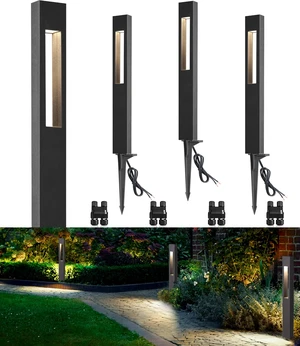 SUNVIE 3W LED Low Voltage Landscape Pathway Lights 3000K Black, 4 Pack | IP65 Waterproof, Modern Design, Anti-Glare, 12-24V AC/DC, Aluminum, Outdoor Landscape Lighting for Walkway, with Connectors SUNVIE 3W LED Low Voltage Landscape Pathway Lights 3000K Black, 4 Pack | IP65 Waterproof, Modern Design, Anti-Glare, 12-24V AC/DC, Aluminum, Outdoor Landscape Lighting for Walkway, with Connectors