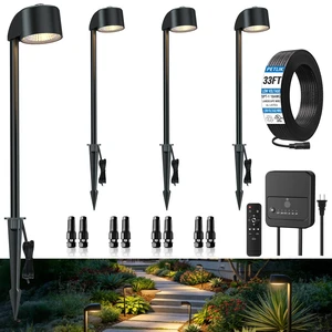 5CCT Low Voltage Pathway Lights, 4-Pack 6W LED Landscape Path Lights | Landscape Lights with Transformer and 33FT Wire,2200K-6500K, Adjustable Brightness,IP66 Waterproof for Yard Walkway Outdoor 5CCT Low Voltage Pathway Lights, 4-Pack 6W LED Landscape Path Lights | Landscape Lights with Transformer and 33FT Wire,2200K-6500K, Adjustable Brightness,IP66 Waterproof for Yard Walkway Outdoor