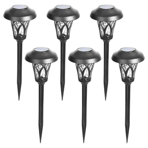 GIGALUMI Solar Pathway Lights Outdoor, Metal Glass & ABS Landscape Lights | 6 Pack Warm White Solar Powered Garden Lights Waterproof IP65, Outdoor Decor for Yard Patio Walkway Driveway (Black) GIGALUMI Solar Pathway Lights Outdoor, Metal Glass & ABS Landscape Lights | 6 Pack Warm White Solar Powered Garden Lights Waterproof IP65, Outdoor Decor for Yard Patio Walkway Driveway (Black)