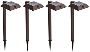 Home Zone Living 4PK Mesh Linkable Solar LED Security Pathway Light, Bronze | LiFePO4 Battery, 300LM, Auto-Linking, 110°x16ft Motion Detection, CCT 3000K 4000K 5000K, Stainless Steel, Garden Yard Home Zone Living 4PK Mesh Linkable Solar LED Security Pathway Light, Bronze | LiFePO4 Battery, 300LM, Auto-Linking, 110°x16ft Motion Detection, CCT 3000K 4000K 5000K, Stainless Steel, Garden Yard