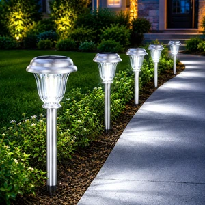 DERAYSION Solar Lights Outdoor, Metal Glass Solar Pathway Lights | IP65 Waterproof Garden Lights Glass Stainless Steel Long-Lasting Outdoor Solar Lights for Yard Garden Path Driveway Walkway DERAYSION Solar Lights Outdoor, Metal Glass Solar Pathway Lights | IP65 Waterproof Garden Lights Glass Stainless Steel Long-Lasting Outdoor Solar Lights for Yard Garden Path Driveway Walkway