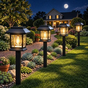 Benany Solar Outdoor Lights, 12 Pack Solar Pathway Lights Waterproof, Landscape Lighting for Path Walkway Lawn Garden Yard Outside Décor, Black Benany Solar Outdoor Lights, 12 Pack Solar Pathway Lights Waterproof, Landscape Lighting for Path Walkway Lawn Garden Yard Outside Décor, Black