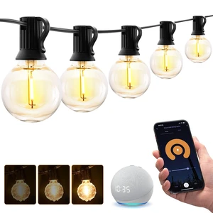 XMCOSY+ Smart Outdoor String Lights, 75Ft G40 Patio Lights with 34 Bulbs | Dimmable LED Bulbs, Connectable, WiFi & APP Control, Works with Alexa, Extendable Waterproof Design for Porch and Backyard XMCOSY+ Smart Outdoor String Lights, 75Ft G40 Patio Lights with 34 Bulbs | Dimmable LED Bulbs, Connectable, WiFi & APP Control, Works with Alexa, Extendable Waterproof Design for Porch and Backyard