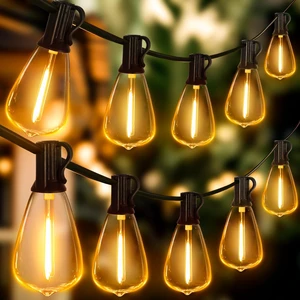 Ollny Outdoor String Lights 120FT with 60+2 Spare ST38 Vintage Bulbs, Shatterproof Connectable Patio Lights, 2200K Warm White Waterproof Outside Hanging Light for Yard Camping Gazebo Porch Balcony Ollny Outdoor String Lights 120FT with 60+2 Spare ST38 Vintage Bulbs, Shatterproof Connectable Patio Lights, 2200K Warm White Waterproof Outside Hanging Light for Yard Camping Gazebo Porch Balcony
