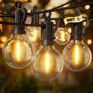 Outdoor String Lights, 80FT 40+2 G40 Bulbs Shatterproof Patio Lights | IP65 Waterproof Dimmable Hanging Connectable Globe LED Outdoor Lights for Backyard, Bistro, Porch, Deck, Balcony Outdoor String Lights, 80FT 40+2 G40 Bulbs Shatterproof Patio Lights | IP65 Waterproof Dimmable Hanging Connectable Globe LED Outdoor Lights for Backyard, Bistro, Porch, Deck, Balcony