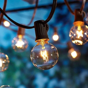 Abeja 50FT G40 Globe String Lights, Outdoor Patio Lights | 53 Clear Incandescent Bulbs(3 Spare), Warm White Glow, Plug-in Bistro Lights for Backyard Porch Balcony Wedding, Black Abeja 50FT G40 Globe String Lights, Outdoor Patio Lights | 53 Clear Incandescent Bulbs(3 Spare), Warm White Glow, Plug-in Bistro Lights for Backyard Porch Balcony Wedding, Black