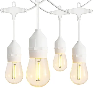 Banord 50FT Outdoor String Lights, S14 Waterproof Patio Lighting, White | E26 1W LED Edison Bulbs, Shatterproof Dimmable Bulbs, Connectable, For Backyard, Gazebo, Deck, Party, Camping, Bistro Banord 50FT Outdoor String Lights, S14 Waterproof Patio Lighting, White | E26 1W LED Edison Bulbs, Shatterproof Dimmable Bulbs, Connectable, For Backyard, Gazebo, Deck, Party, Camping, Bistro