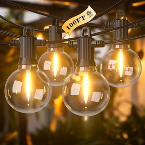 Kawaya G40 Outdoor String Lights 100FT IP65 Waterproof 2700K Patio Light | IP65 50+2 Shatterproof Edison Globe Blubs, 2700K Warm White for Garden Porch Fence Camping Party Backyard Deck Bistro Balcony Kawaya G40 Outdoor String Lights 100FT IP65 Waterproof 2700K Patio Light | IP65 50+2 Shatterproof Edison Globe Blubs, 2700K Warm White for Garden Porch Fence Camping Party Backyard Deck Bistro Balcony