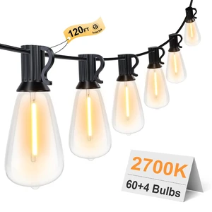 GPATIO 120FT Outdoor String Lights, Waterproof Patio Lights with 64 Hanging Lights ST38 Bulbs, 2700k Shatterproof for Backyard Gazebo Porch Garden Outside Decor GPATIO 120FT Outdoor String Lights, Waterproof Patio Lights with 64 Hanging Lights ST38 Bulbs, 2700k Shatterproof for Backyard Gazebo Porch Garden Outside Decor