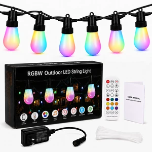 VellXelZor Outdoor String Lights 50FT, Milky White RGBW Patio Lights | 20 ST14 bulbs, app control, remote control, music mode, timer, for backyard, pergola, deck decor VellXelZor Outdoor String Lights 50FT, Milky White RGBW Patio Lights | 20 ST14 bulbs, app control, remote control, music mode, timer, for backyard, pergola, deck decor