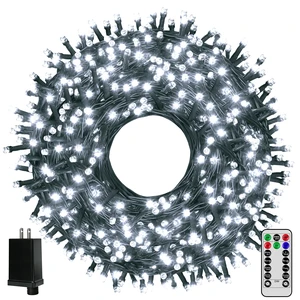 Ollny Christmas Tree Lights 400LED 132FT, Remote Plug-in Christmas Lights with Timer and 8 Modes Waterproof Outdoor String Lights for Thanksgiving Xmas House Indoor Outside Decorations (Cool White) Ollny Christmas Tree Lights 400LED 132FT, Remote Plug-in Christmas Lights with Timer and 8 Modes Waterproof Outdoor String Lights for Thanksgiving Xmas House Indoor Outside Decorations (Cool White)