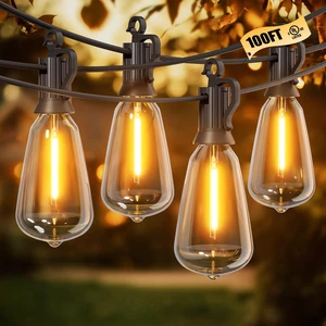 Brightown Outdoor String Lights, 100FT 50+2 LED ST38 LED Patio Lights Shatterproof, Dimmable IP65 Waterproof Connectable Hanging Outdoor Light for Backyard, Porch, Deck, Balcony Brightown Outdoor String Lights, 100FT 50+2 LED ST38 LED Patio Lights Shatterproof, Dimmable IP65 Waterproof Connectable Hanging Outdoor Light for Backyard, Porch, Deck, Balcony