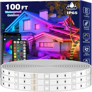 FBZ 100Ft Outdoor Waterproof LED Strip Lights,Music Sync RGB IP65 Led Lights with App Control and Remote,Color Changing Waterproof Led Rope Lights for Outdoor,Balcony,Roof,Garden,Stairs Party FBZ 100Ft Outdoor Waterproof LED Strip Lights,Music Sync RGB IP65 Led Lights with App Control and Remote,Color Changing Waterproof Led Rope Lights for Outdoor,Balcony,Roof,Garden,Stairs Party