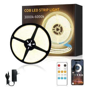 Yeewhale COB LED Strip Lights 50ft,3000K DC 24V Dimmable Warm White,Flexible LED Rope Lights for Bedroom,with Remote and app Control LED Lights Strip for Living Room, Shelf, Cabinet Yeewhale COB LED Strip Lights 50ft,3000K DC 24V Dimmable Warm White,Flexible LED Rope Lights for Bedroom,with Remote and app Control LED Lights Strip for Living Room, Shelf, Cabinet