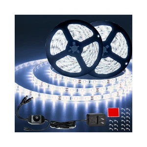 JUNWEN 50ft White Led Strip Lights, 12V Outdoor Strip Lights Waterproof Flexible Led Light Strip Indoor Plug in Cuttable SMD2835 Dimmable Led Strip Light for Bedroom Cabinet Kitchen TV Hallway JUNWEN 50ft White Led Strip Lights, 12V Outdoor Strip Lights Waterproof Flexible Led Light Strip Indoor Plug in Cuttable SMD2835 Dimmable Led Strip Light for Bedroom Cabinet Kitchen TV Hallway