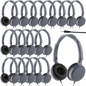 Yunsailing 6 Pack Classroom Headphones Bulk, Wired Headphones,Gray | Student School Supplies, Individually Wrapped, Adjustable, over Ear Head Earbuds, for Laptop PC Computer Yunsailing 6 Pack Classroom Headphones Bulk, Wired Headphones,Gray | Student School Supplies, Individually Wrapped, Adjustable, over Ear Head Earbuds, for Laptop PC Computer