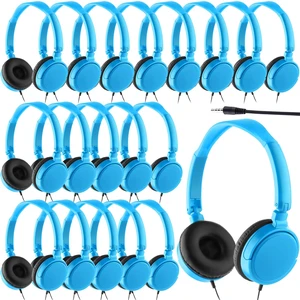 Yunsailing 18 Pack Classroom Headphones Bulk, Wired Headphones,Blue | Student School Supplies, Individually Wrapped, Adjustable, over Ear Head Earbuds, for Laptop PC Computer Yunsailing 18 Pack Classroom Headphones Bulk, Wired Headphones,Blue | Student School Supplies, Individually Wrapped, Adjustable, over Ear Head Earbuds, for Laptop PC Computer