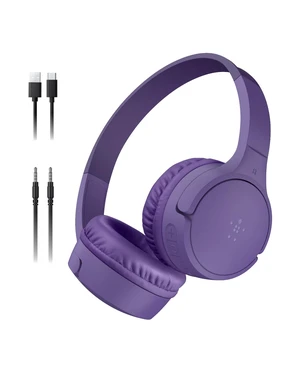 Belkin SoundForm Mini Kids Headphones, Wireless&Wired, 30H Playime, School | Headphones for Kids, Built-in Microphone, 85dB Volume Limit, USB-C, 3.5mm AUX, for School, Classroom, Travel, Laptop Belkin SoundForm Mini Kids Headphones, Wireless&Wired, 30H Playime, School | Headphones for Kids, Built-in Microphone, 85dB Volume Limit, USB-C, 3.5mm AUX, for School, Classroom, Travel, Laptop