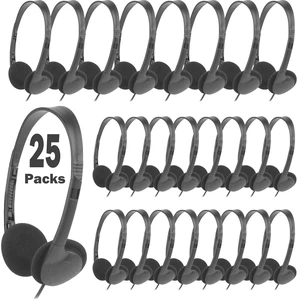 XOSDA 25 Pack Bulk Headphones Earphone Earbud for Classroom Kids, Wholesale Wired Adjustable On Ear Headphones for Students,Schools,Libraries,Museums,Hotels,Hospitals and More(LS04,25 Black) XOSDA 25 Pack Bulk Headphones Earphone Earbud for Classroom Kids, Wholesale Wired Adjustable On Ear Headphones for Students,Schools,Libraries,Museums,Hotels,Hospitals and More(LS04,25 Black)
