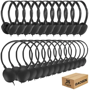 Gaosen Classroom Headphones Bulk 25 Pack for Students School Kids, Wholesale Sturdy On-Ear Wired Earphones for Children Toddler Teens Boys Girls and Adult 3.5mm Plug Black Gaosen Classroom Headphones Bulk 25 Pack for Students School Kids, Wholesale Sturdy On-Ear Wired Earphones for Children Toddler Teens Boys Girls and Adult 3.5mm Plug Black