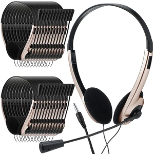 Yunsailing 30 Pack Classroom Headphones with Mic, Champagne, Plastic Stem | School Student Headphones Bulk Class Set Lightweight Adjustable Earphones with Microphone on Ear with 3.5 mm Jack Yunsailing 30 Pack Classroom Headphones with Mic, Champagne, Plastic Stem | School Student Headphones Bulk Class Set Lightweight Adjustable Earphones with Microphone on Ear with 3.5 mm Jack