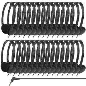 Gaosen 30 Pack Bulk Class Set Headphones for Kids Students ClassroomAdjustable School Earphones On Ear with 3.5mm Jack for Teachers Children Toddler Boys Girls Teens Adult(GS857, Black) Gaosen 30 Pack Bulk Class Set Headphones for Kids Students ClassroomAdjustable School Earphones On Ear with 3.5mm Jack for Teachers Children Toddler Boys Girls Teens Adult(GS857, Black)