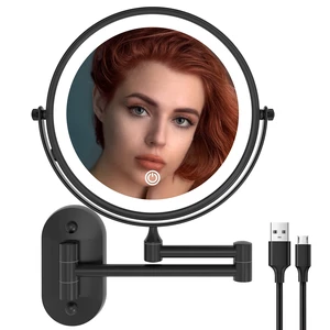 Ruacq Wall Mounted Makeup Mirror with 3 Lights, 1X/10X, Matte Black | Rechargeable Adjustable Brightness, Stainless Steel, Round, Gift for Mom, Women, Wife, Girls, Dorm Room Essential Ruacq Wall Mounted Makeup Mirror with 3 Lights, 1X/10X, Matte Black | Rechargeable Adjustable Brightness, Stainless Steel, Round, Gift for Mom, Women, Wife, Girls, Dorm Room Essential
