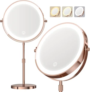 Dienmern Makeup Mirror, 1X/20X Rechargeable Vanity Mirror with Lights | Double-Sided, 5000mAh, 3 Color Dimmable Brightness, Magnification, 360° Rotation, for Dorm, Room Essentials, Women Gift Dienmern Makeup Mirror, 1X/20X Rechargeable Vanity Mirror with Lights | Double-Sided, 5000mAh, 3 Color Dimmable Brightness, Magnification, 360° Rotation, for Dorm, Room Essentials, Women Gift
