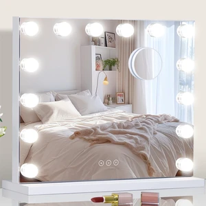 NUSVAN Vanity Mirror with Lights Lighted Makeup Mirror with Dimmable LED Bulbs,3 Color Lighting Modes,USB Charging Port Touch Control,Sturdy Metal Frame Design,White (50x40cm, 4.70) NUSVAN Vanity Mirror with Lights Lighted Makeup Mirror with Dimmable LED Bulbs,3 Color Lighting Modes,USB Charging Port Touch Control,Sturdy Metal Frame Design,White (50x40cm, 4.70)