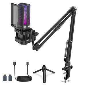 ZealSound Podcast Microphone with Noise Reduction for PC, iPhone & Android | USB Mic with Boom Arm & Tripod Stand, Gain & Mute Controls, Zero-Latency Monitoring & RGB Lighting for Podcasting & YouTube ZealSound Podcast Microphone with Noise Reduction for PC, iPhone & Android | USB Mic with Boom Arm & Tripod Stand, Gain & Mute Controls, Zero-Latency Monitoring & RGB Lighting for Podcasting & YouTube