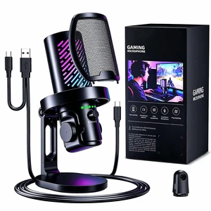 CG1 RGB Condenser Microphone Plug & Play, Noise Cancellation, Mute,Computer/Mic Monitoring Balance Adjustment, Headphone Jack, Desktop Stand for Gaming, Streaming, Podcasting, PC/Type-C Phones CG1 RGB Condenser Microphone Plug & Play, Noise Cancellation, Mute,Computer/Mic Monitoring Balance Adjustment, Headphone Jack, Desktop Stand for Gaming, Streaming, Podcasting, PC/Type-C Phones