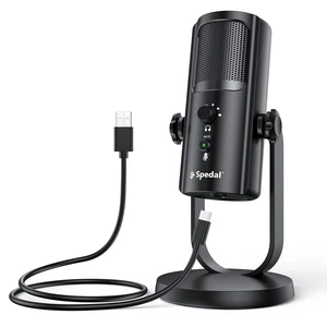 Spedal USB Microphone for PC Mac PS4 & PS5, 4 Professional Pickup Patterns, Computer Mic for Recording Streaming Podcast, Anti-Vibration Shock Mount, Headphone Output and Volume Control,Gray Spedal USB Microphone for PC Mac PS4 & PS5, 4 Professional Pickup Patterns, Computer Mic for Recording Streaming Podcast, Anti-Vibration Shock Mount, Headphone Output and Volume Control,Gray