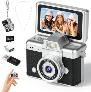Mini Flip Screen Digital Camera, 1.47 Inch Pocket Retro Camera with USB-C Charging, 1080P/720P Video, MicroSD Support Up to 128GB, Portable Keychain Camera (Black) Mini Flip Screen Digital Camera, 1.47 Inch Pocket Retro Camera with USB-C Charging, 1080P/720P Video, MicroSD Support Up to 128GB, Portable Keychain Camera (Black)
