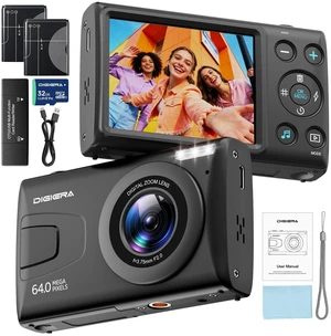 Upgraded C2D 4K Digital Camera, 64MP Autofocus Video 18X Zoom 2.8" LCD Screen Vlog Camera for YouTube, 32GB SD Card USB 2.0 Recharging Li Battery Anti-Shake Compact Camera for Party Beginners, Black Upgraded C2D 4K Digital Camera, 64MP Autofocus Video 18X Zoom 2.8" LCD Screen Vlog Camera for YouTube, 32GB SD Card USB 2.0 Recharging Li Battery Anti-Shake Compact Camera for Party Beginners, Black