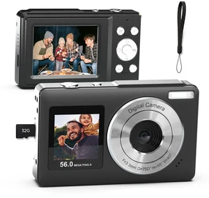 Digital Camera,56MP Dual-Screen Point and Shoot Camera with Auto Focus,Smile Capture,Anti-Shake,16X Zoom,32GB SD Card Travel Camera Gift for Boys Girls Teens Digital Camera,56MP Dual-Screen Point and Shoot Camera with Auto Focus,Smile Capture,Anti-Shake,16X Zoom,32GB SD Card Travel Camera Gift for Boys Girls Teens
