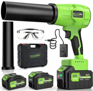 Brushless Leaf Blower Cordless with 2 Batteries and Charger (Green) | Lightweight, Small Electric Handheld Blower with Variable Speed for Lawn Care, Patio, Yard, Garage, Leaves & Dust Cleaning Brushless Leaf Blower Cordless with 2 Batteries and Charger (Green) | Lightweight, Small Electric Handheld Blower with Variable Speed for Lawn Care, Patio, Yard, Garage, Leaves & Dust Cleaning