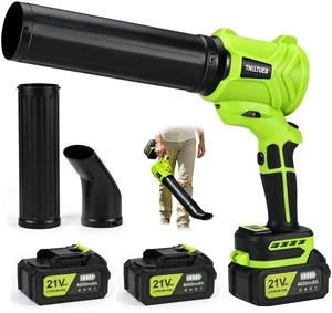 Cordless Leaf Blower Lightweight Handheld Blowers for Lawn Care, Green | 180° Rotating Leaf Blower Cordless with 2×4.0Ah Batteries & Charger, 6 Speed Modes 980000 RPM Electric Small Blower for Patio Cordless Leaf Blower Lightweight Handheld Blowers for Lawn Care, Green | 180° Rotating Leaf Blower Cordless with 2×4.0Ah Batteries & Charger, 6 Speed Modes 980000 RPM Electric Small Blower for Patio