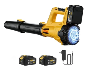 Leaf Blower Cordless - 680CFM Electric Leaf Blower with 2 * 4.0Ah Batteries and Charger, 2 Speed 21V Powerful Blowers for Garden Lawn Care Patio Blowing Leaves Dust Snow Gift for Men Leaf Blower Cordless - 680CFM Electric Leaf Blower with 2 * 4.0Ah Batteries and Charger, 2 Speed 21V Powerful Blowers for Garden Lawn Care Patio Blowing Leaves Dust Snow Gift for Men