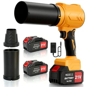 Electric Leaf Blower Cordless with Battery and Charger for Lawn Care, Yard | 2 x 4.0Ah Battery Powered Turbo Blower Handheld Lightweight Air Blower with 2 Extended Nozzle for Snow, Car Drying -Yellow Electric Leaf Blower Cordless with Battery and Charger for Lawn Care, Yard | 2 x 4.0Ah Battery Powered Turbo Blower Handheld Lightweight Air Blower with 2 Extended Nozzle for Snow, Car Drying -Yellow