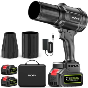 FAOGO Cordless Leaf Blower with 2 Batteries & Charger - 990,000 RPM Electric Handheld Blower, Lightweight for Lawn, Yard, Patio, Garden Care - Light Black FAOGO Cordless Leaf Blower with 2 Batteries & Charger - 990,000 RPM Electric Handheld Blower, Lightweight for Lawn, Yard, Patio, Garden Care - Light Black