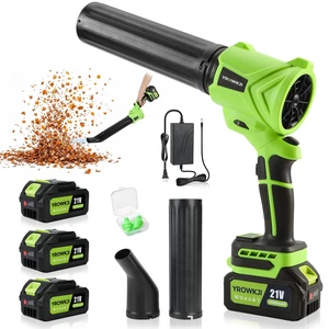 Leaf Blower Cordless, 180° Rotating Handheld Electric Leaf Blower6 Speed ModesEquipped with 3 X 4.0ah Battery and Charger Portable Small Blowerfor Lawn Care,Leaves,Patio,Dust and Drying Cars-Green Leaf Blower Cordless, 180° Rotating Handheld Electric Leaf Blower6 Speed ModesEquipped with 3 X 4.0ah Battery and Charger Portable Small Blowerfor Lawn Care,Leaves,Patio,Dust and Drying Cars-Green