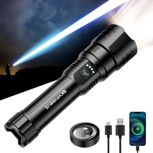 SKYFIRE Flashlight with Ignition Lens,3000lm Rechargeable Flashlights High Lumens Super Bright Waterproof Powerful LED Tactical Flash Light for Camping Essentials Outdoor Home&Gifts SKYFIRE Flashlight with Ignition Lens,3000lm Rechargeable Flashlights High Lumens Super Bright Waterproof Powerful LED Tactical Flash Light for Camping Essentials Outdoor Home&Gifts