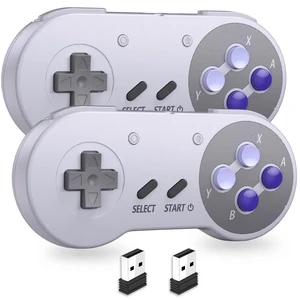 2 Pack Wireless USB SNES Controller for Switch 1/2, Windows PC, Mac(Purple) | (Rechargeable), (Plug & Play), (Ultra-Low Latency 2.4GHz Receiver), Compatible with Switch Online / Switch OLED 2 Pack Wireless USB SNES Controller for Switch 1/2, Windows PC, Mac(Purple) | (Rechargeable), (Plug & Play), (Ultra-Low Latency 2.4GHz Receiver), Compatible with Switch Online / Switch OLED