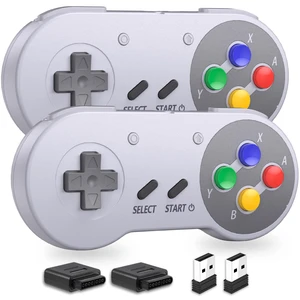 SAFFUN Wireless SNES Controller for SNES & Switch 1/2, PC, Mac (Multicolor) | (Rechargeable), (Plug & Play), (2.4GHz SNES & USB Receiver), Compatible with Switch Online / Switch OLED, Raspberry Pi SAFFUN Wireless SNES Controller for SNES & Switch 1/2, PC, Mac (Multicolor) | (Rechargeable), (Plug & Play), (2.4GHz SNES & USB Receiver), Compatible with Switch Online / Switch OLED, Raspberry Pi