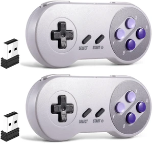 SAFFUN 2 Pack 2.4 GHz Wireless USB Controller Compatible with SNES Games, Retro SNES PC Controller for Windows PC iOS MAC Linux Raspberry Pi Retropie OpenEmu Emulator (Plug & Play) (Rechargeable) SAFFUN 2 Pack 2.4 GHz Wireless USB Controller Compatible with SNES Games, Retro SNES PC Controller for Windows PC iOS MAC Linux Raspberry Pi Retropie OpenEmu Emulator (Plug & Play) (Rechargeable)